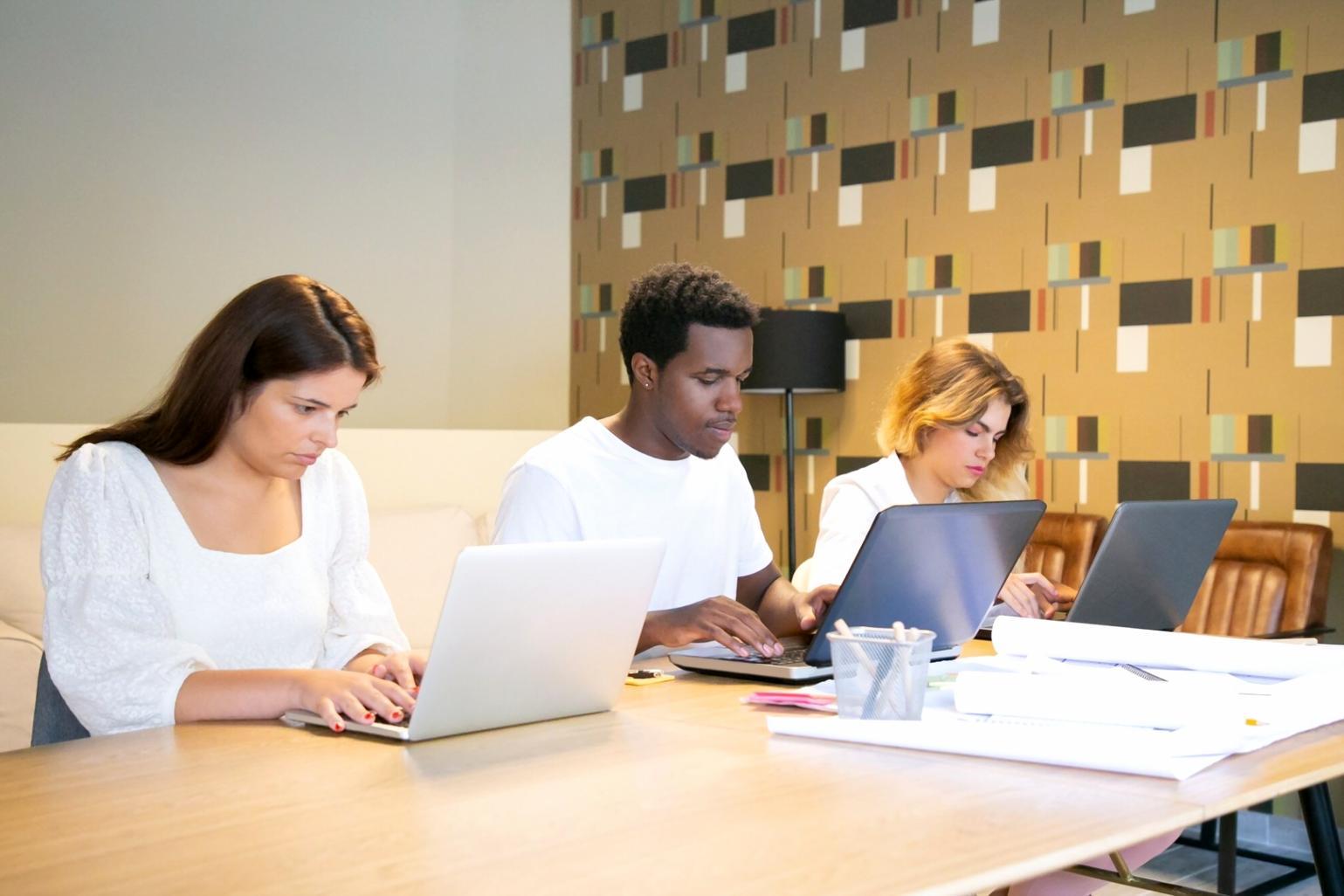 Modern financial education workspace with resources and learning materials